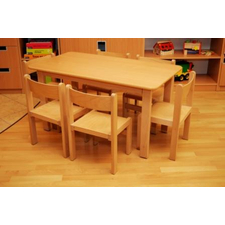 Téglalap asztal 6 székkel