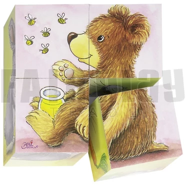 Állatkölykök kockakirakó