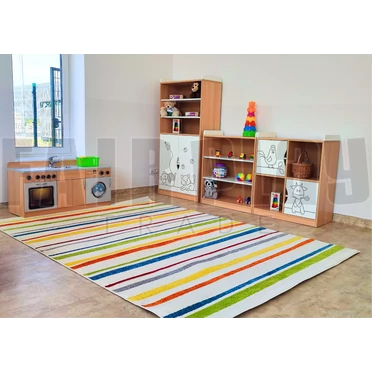 Szivárvány csíkos gyerekszőnyeg - 200x280 cm