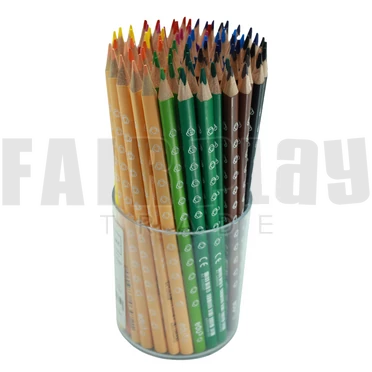 edu3 vékony színes ceruza pohárban - 84 darabos