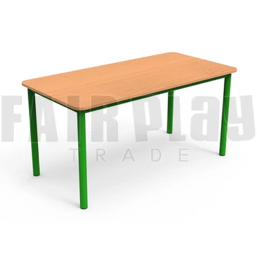 Fémlábas téglalap asztal - zöld- 58 cm