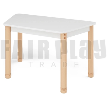 Neo színes trapéz asztal állítható lábakkal - fehér