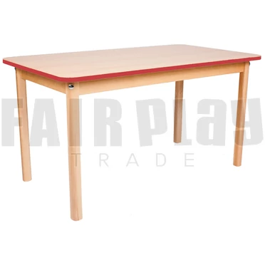 Koko téglalap asztal - 46 cm - piros éllel