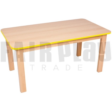 Téglalap asztal - nagy - 58 cm - sárga élfólia 