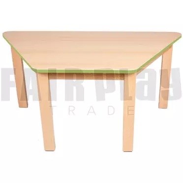 Trapéz alakú asztal - 52 cm - zöld éllel 