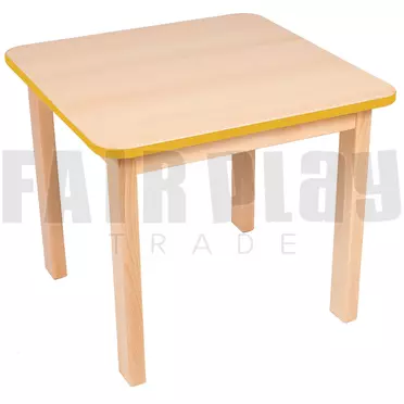 Négyzet alakú asztal - 52 cm - narancs éllel 