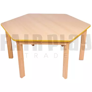 Hatszög alakú asztal - 52 cm - narancs éllel 