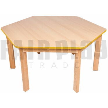 Hatszög alakú asztal - 58 cm - narancs éllel 