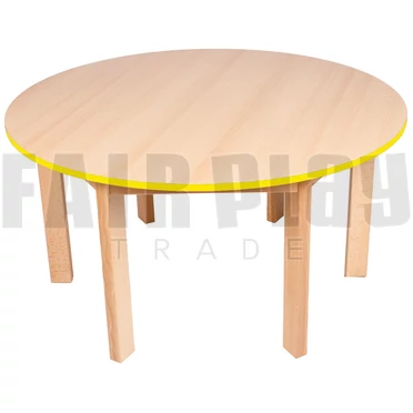 Körasztal(100 cm) - 46 cm - sárga éllel