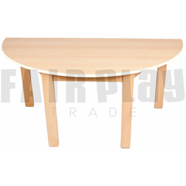 Félkör alakú asztal - 46 cm - fehér éllel 
