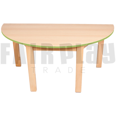 Félkör alakú asztal - 46 cm - zöld éllel 