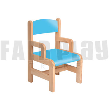 Karfás szék - 26 cm kék ülés és háttámla 