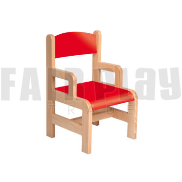 Karfás szék- 26 cm piros ülés és háttámla 