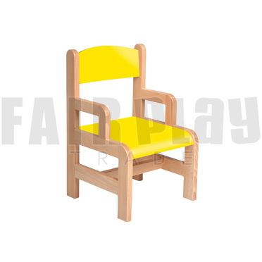 Karfás szék- 26 cm sárga ülés és háttámla 