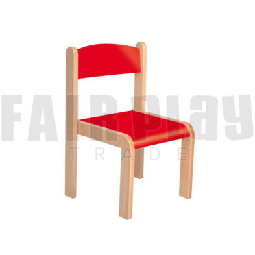 Mangó szék rakasolható - 34 cm piros ülés és háttámla 