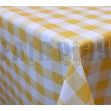 Kockás asztalterítő - bölcsi 90 x 90 cm -sárga - K