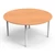 Fémlábas kör asztal - fehér- 58 cm